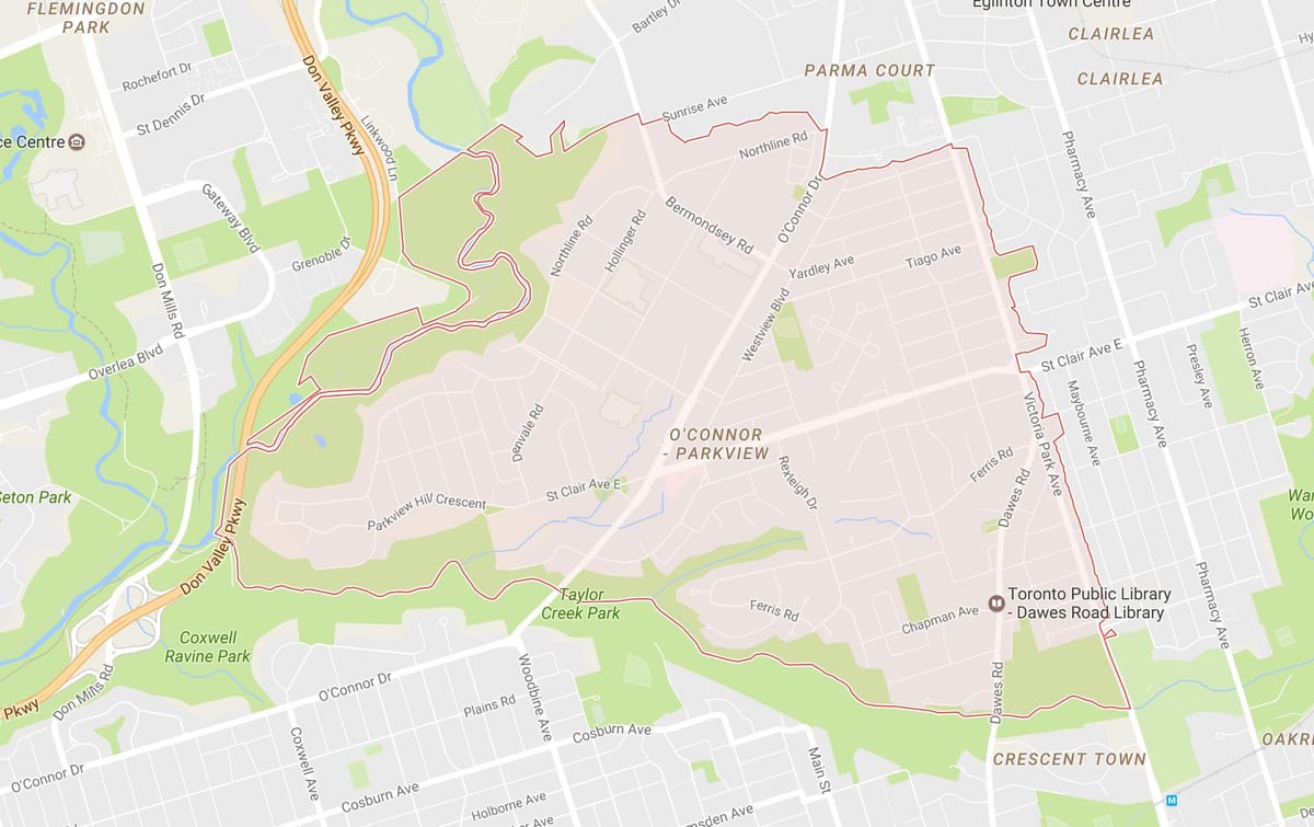 Žemėlapis Kamanos Kelias kaimynystės Toronto