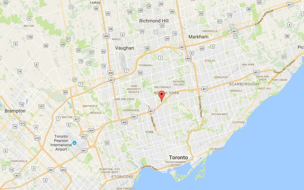 Žemėlapis Šarvai Aukščio rajono Toronto