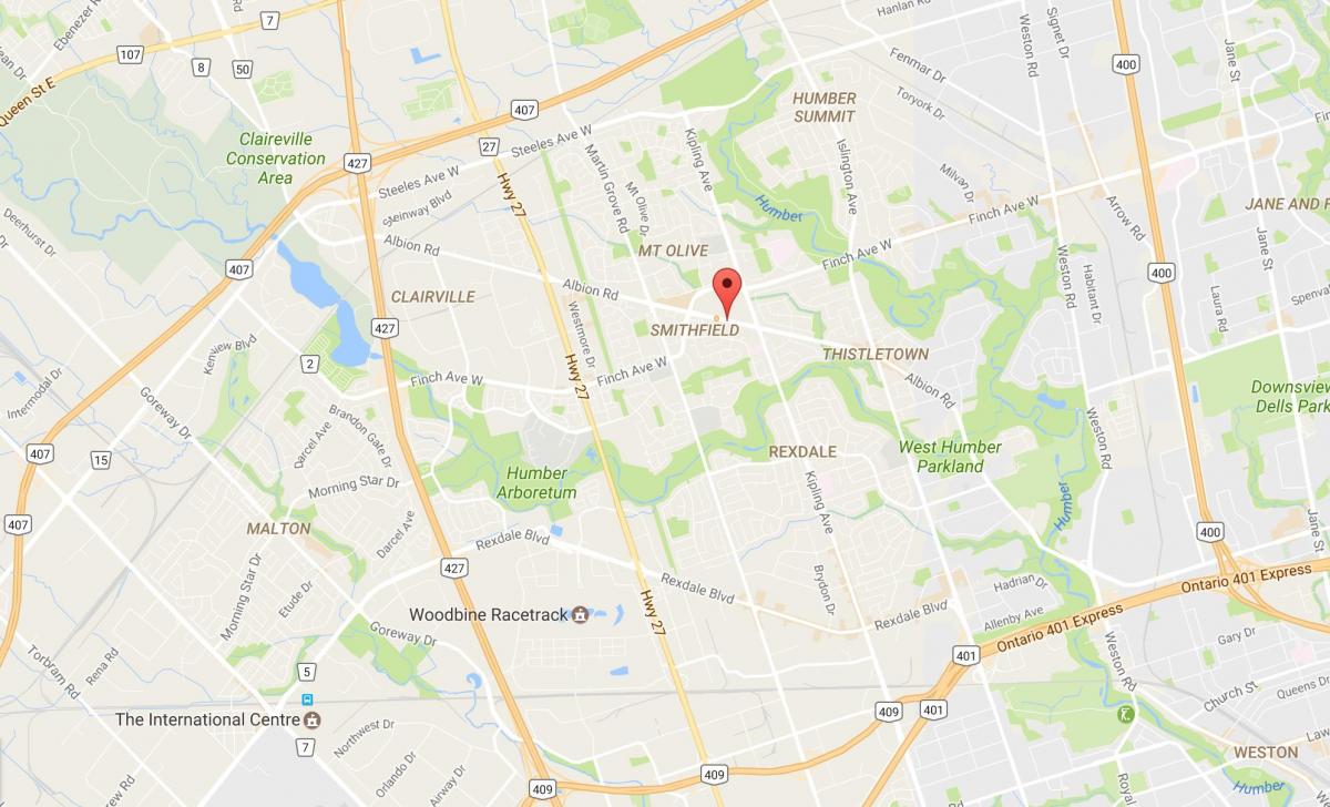 Žemėlapis Albion kelių Toronto