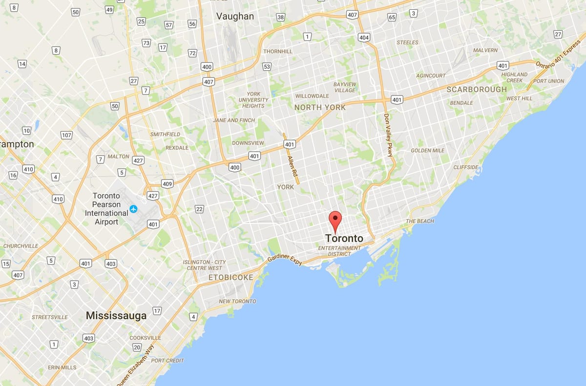 Žemėlapis Baldwin Kaimas rajono Toronto