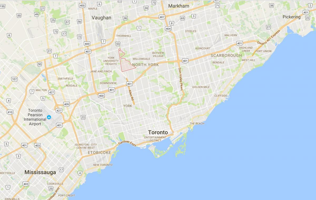 Žemėlapis Bathurst Dvaro rajono Toronto