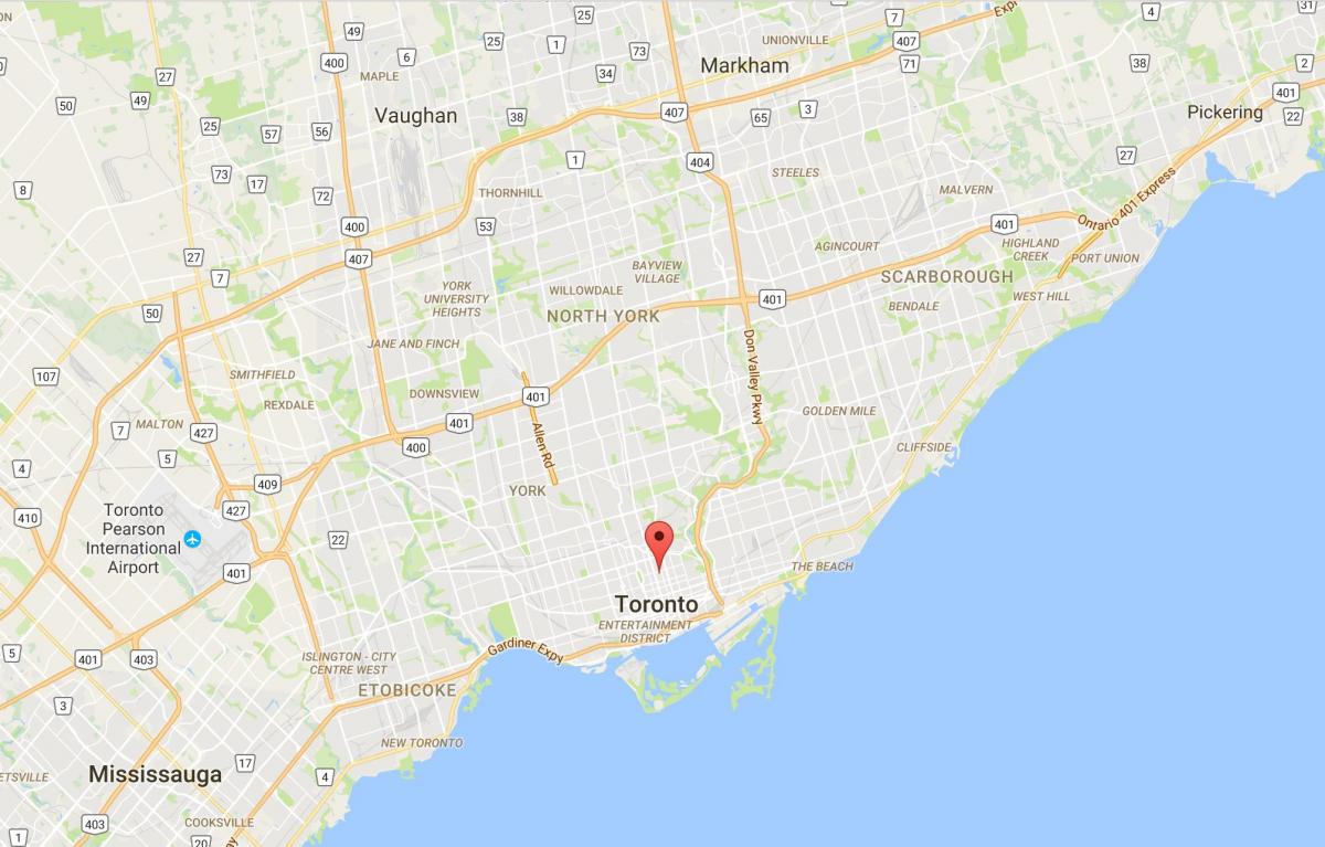 Žemėlapis Bažnyčios ir Wellesley rajone Toronto