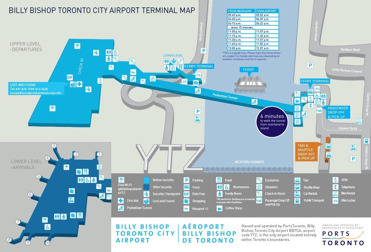 Žemėlapis Billy Bishop Toronto miesto oro uostas