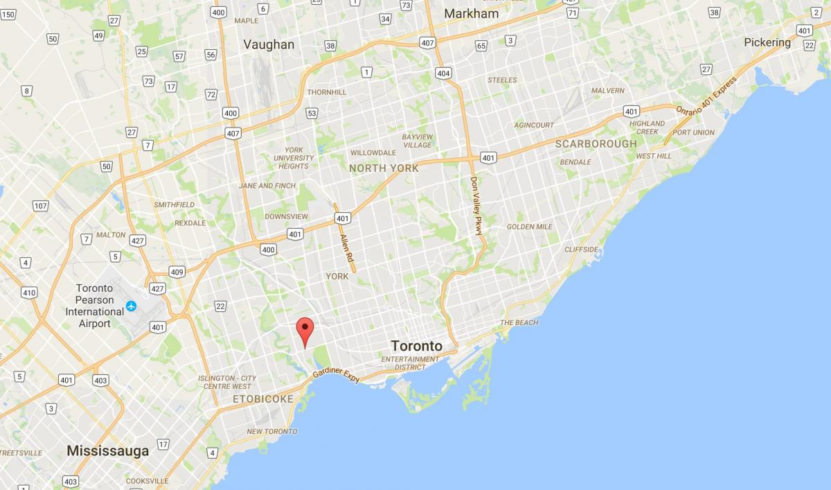 Žemėlapis Bloor West Village rajone Toronto