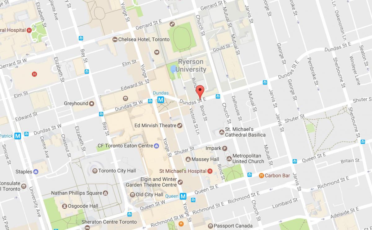 Žemėlapis Bond street Toronto