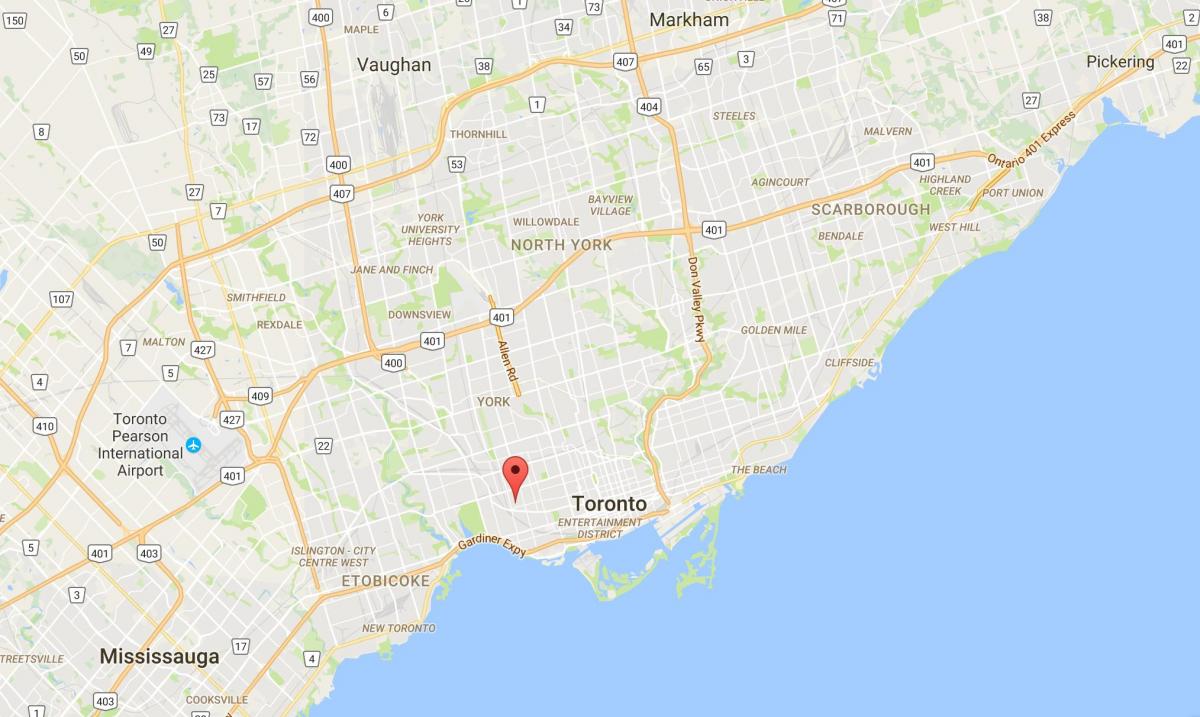 Žemėlapis Brocktono Kaimas rajono Toronto