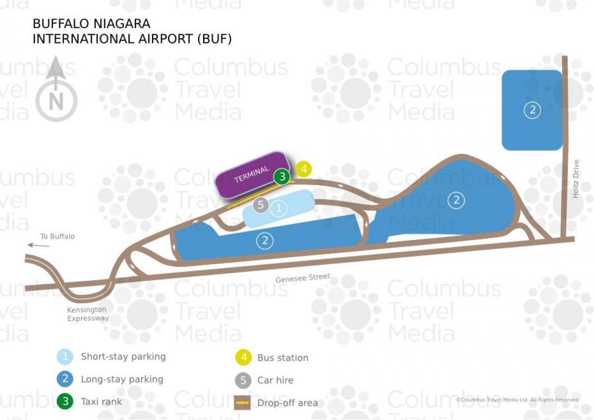 Žemėlapis Buffalo Niagara tarptautinis oro uostas