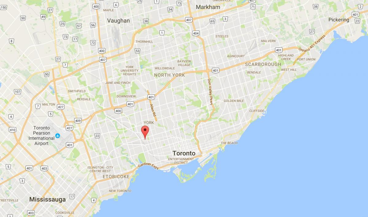Žemėlapis Carleton Kaimas rajono Toronto