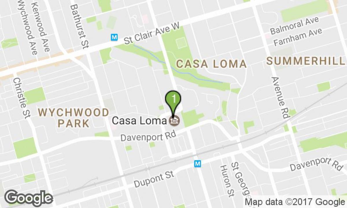 Žemėlapis Casa Loma Toronto