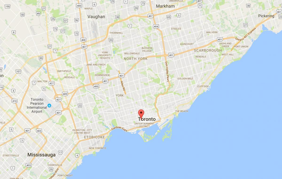 Žemėlapis Chinatown rajone Toronto