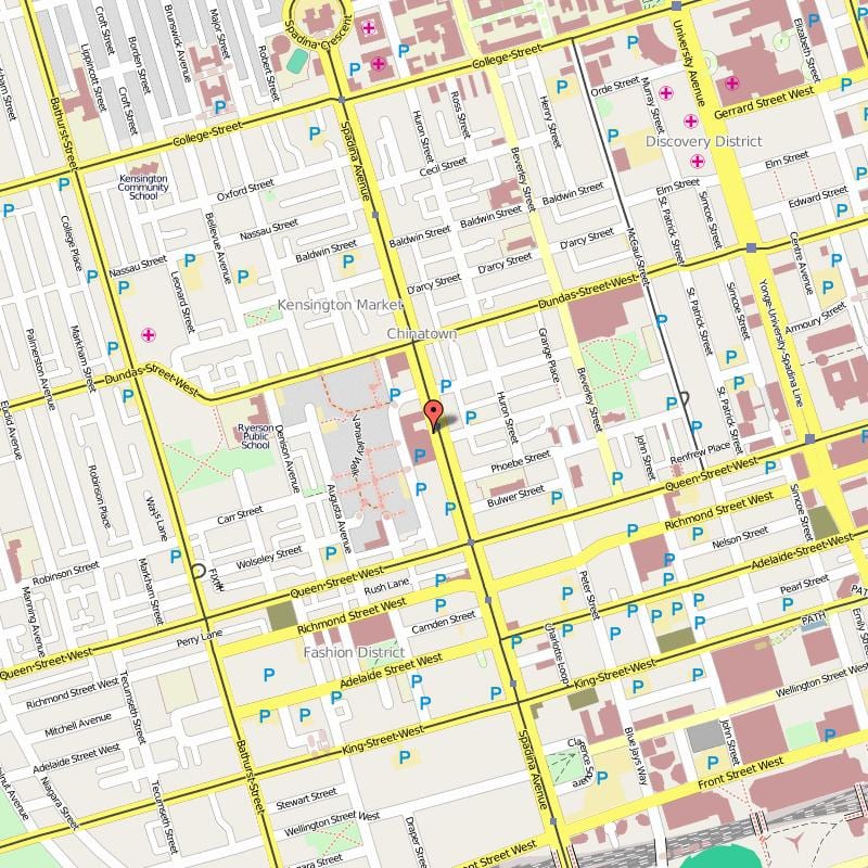 Žemėlapis Chinatown Toronto