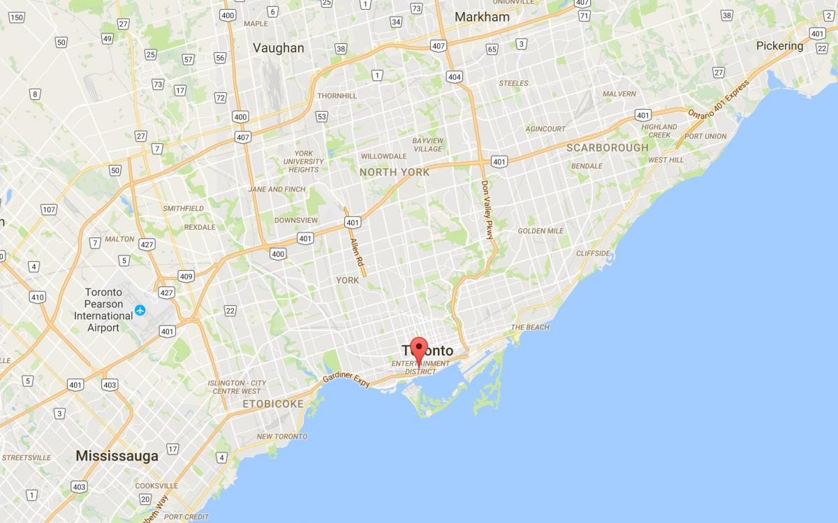 Žemėlapis CityPlace rajono Toronto