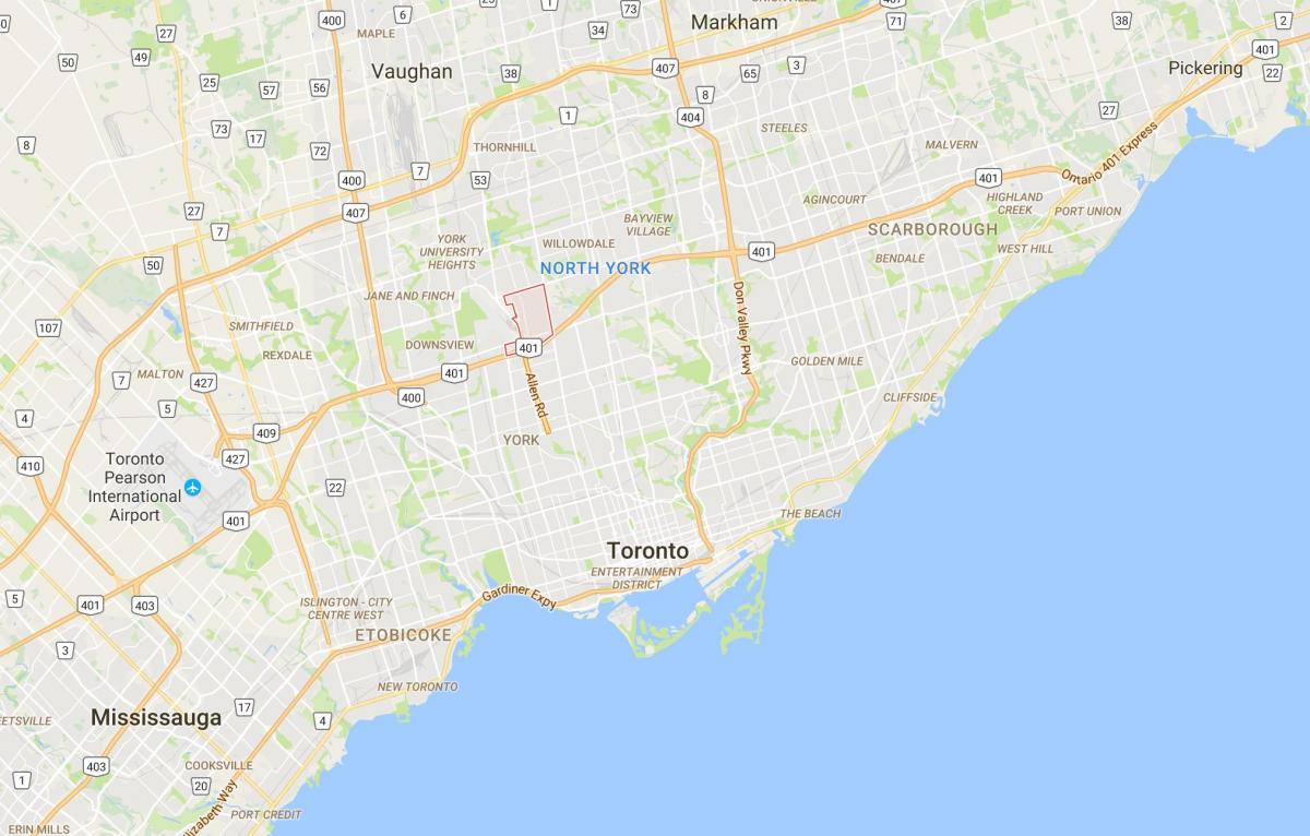 Žemėlapis Clanton Park rajone Toronto