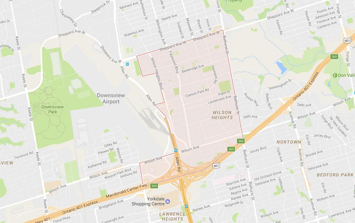 Žemėlapis Clanton Parko kaimynystės Toronto