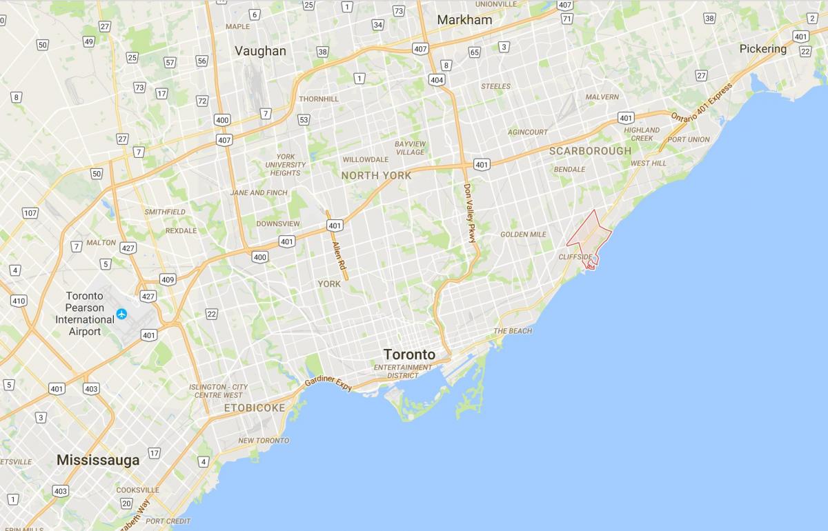 Žemėlapis Cliffcrest rajono Toronto