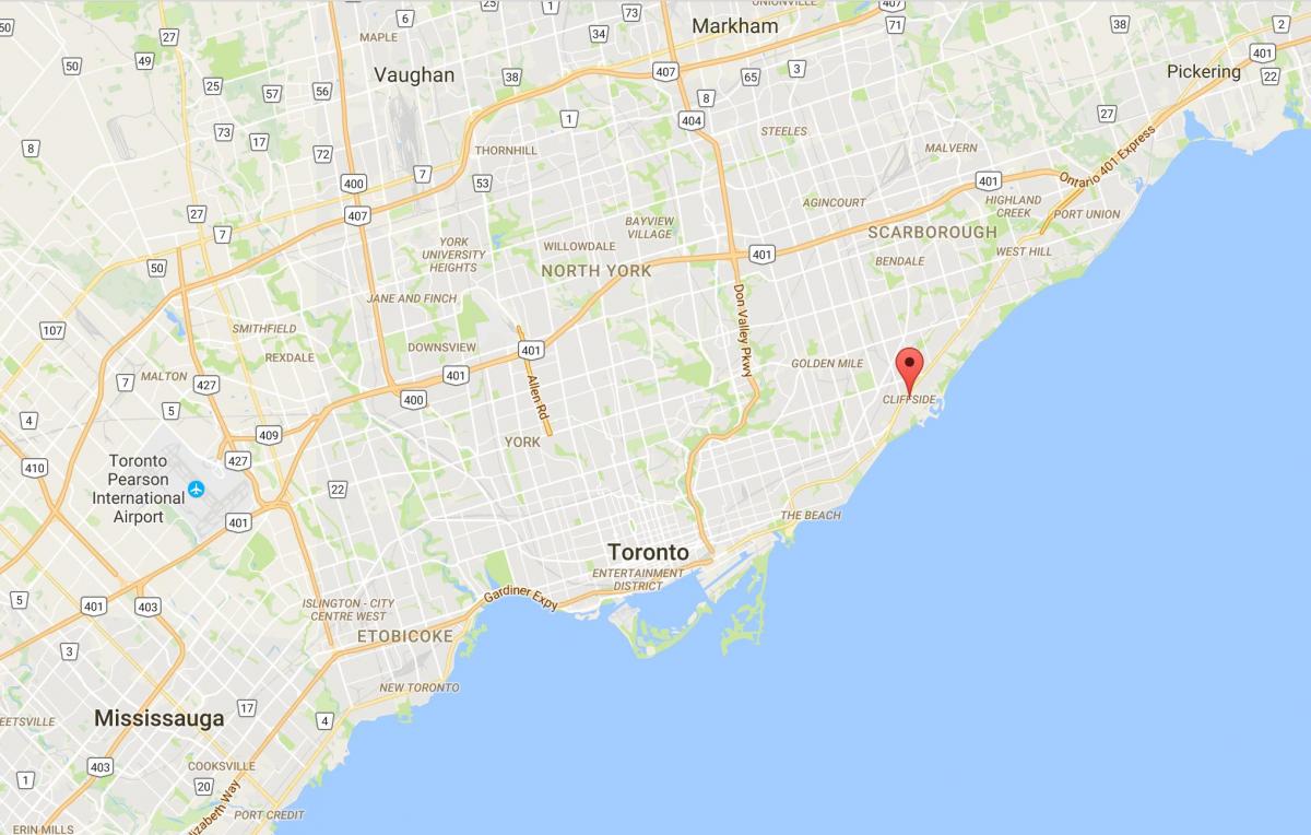 Žemėlapis Cliffside rajono Toronto