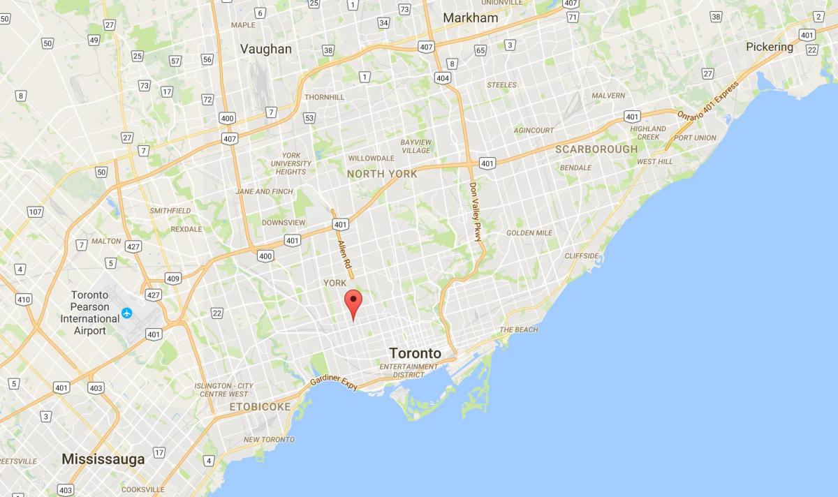 Žemėlapis Davenport rajono Toronto