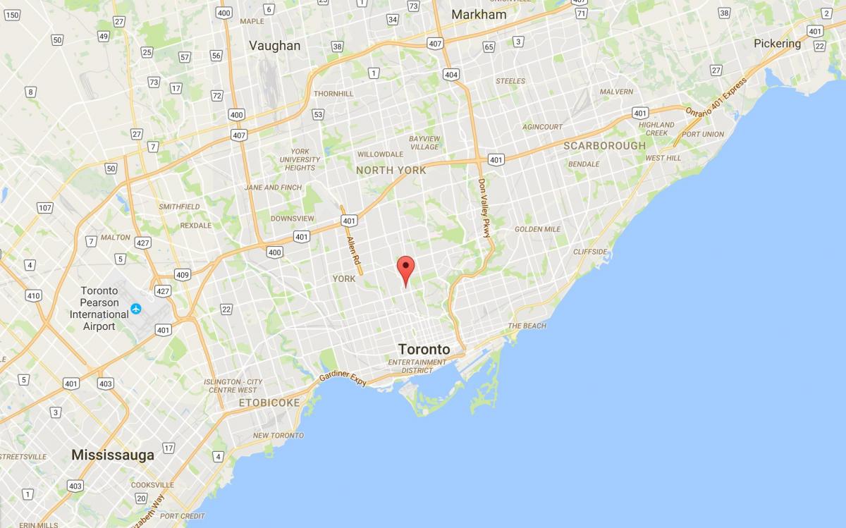 Žemėlapis Deer Park rajone Toronto
