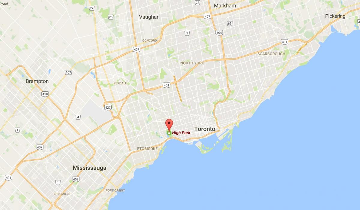 Žemėlapis High Park rajone Toronto