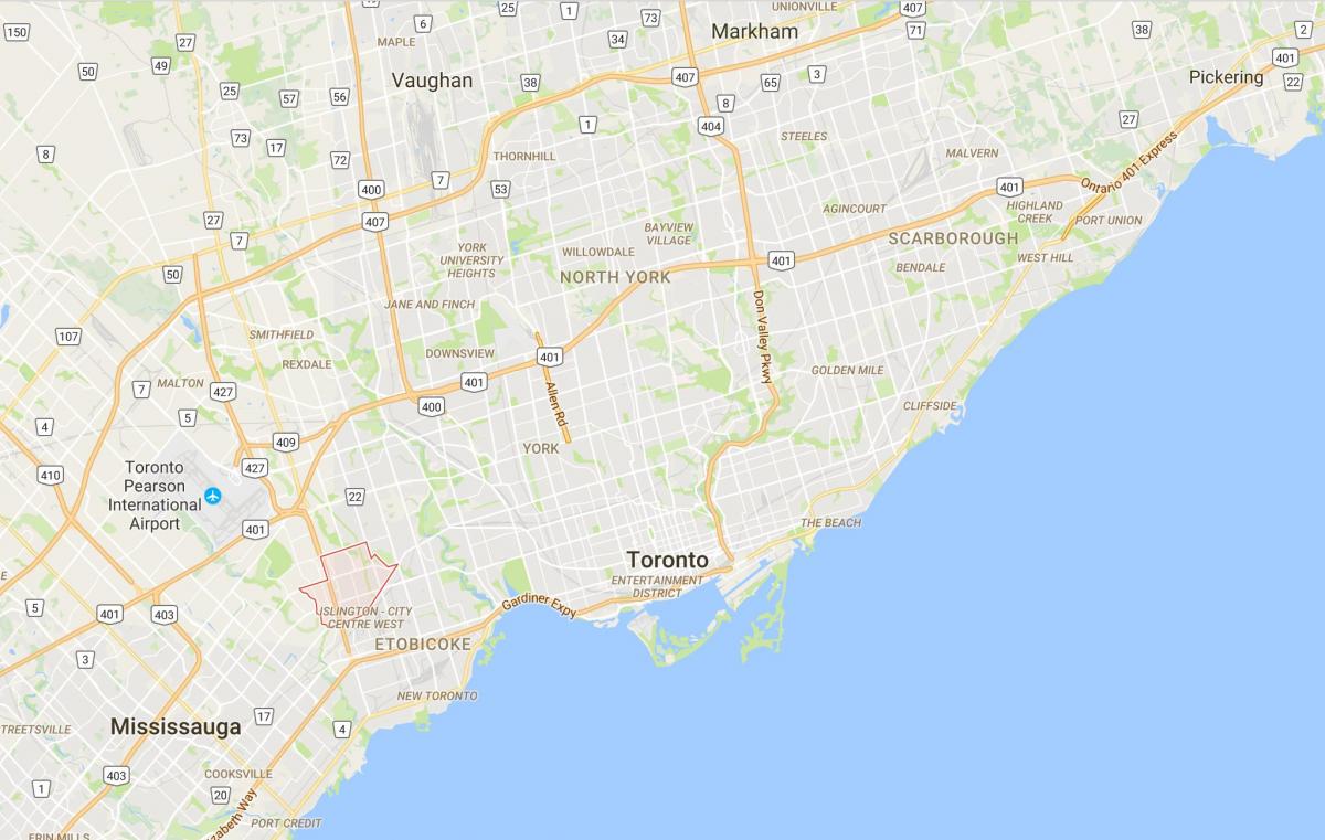 Žemėlapis Eatonville rajono Toronto