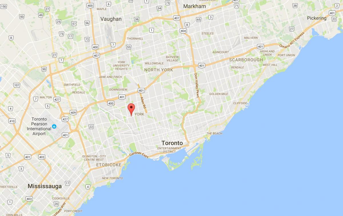 Žemėlapis Eglinton Vakarų rajone Toronto