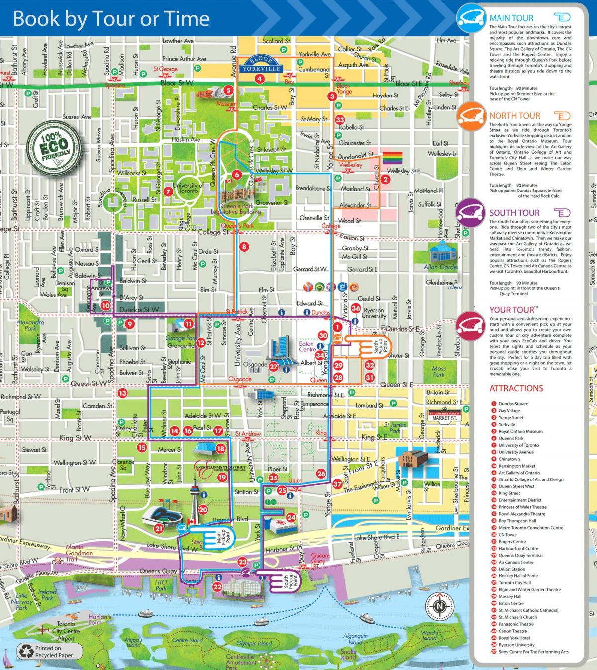 Žemėlapis Ekologinio kabina, turai Toronto