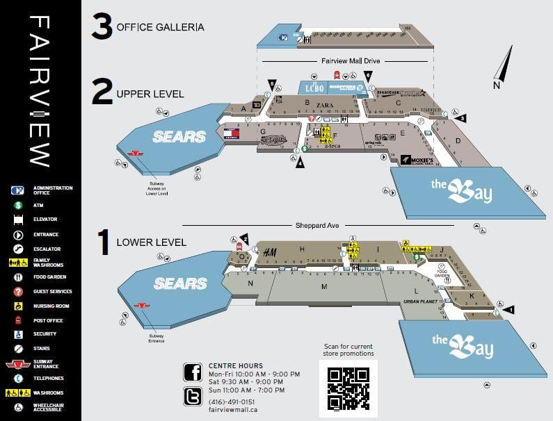 Žemėlapis Fairview Mall"