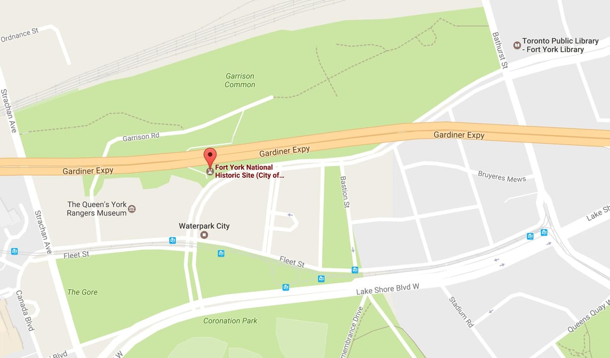 Žemėlapis Fort York kaimynystės Toronto