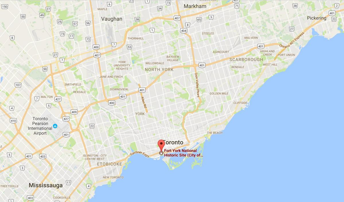 Žemėlapis Fort York rajono Toronto