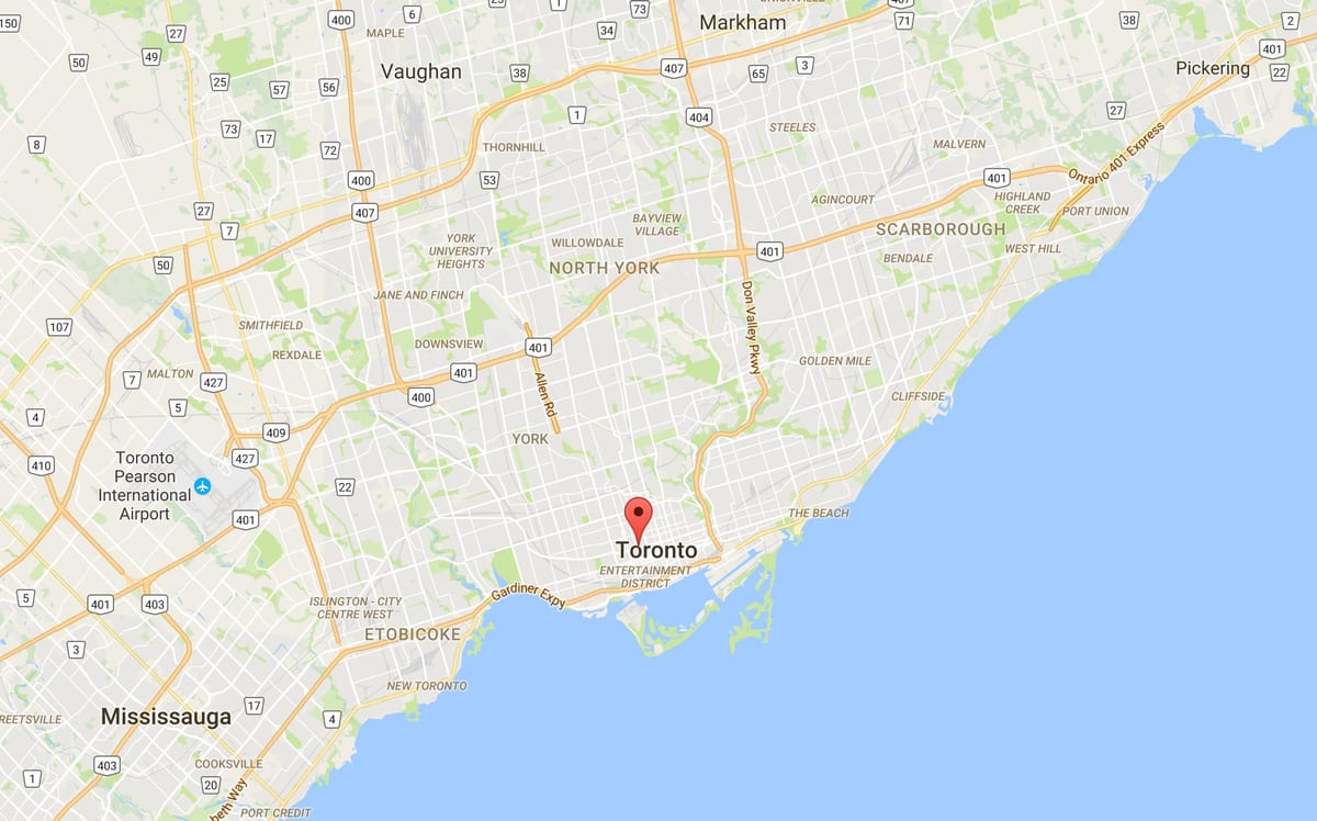 Žemėlapis Grange Park rajone Toronto