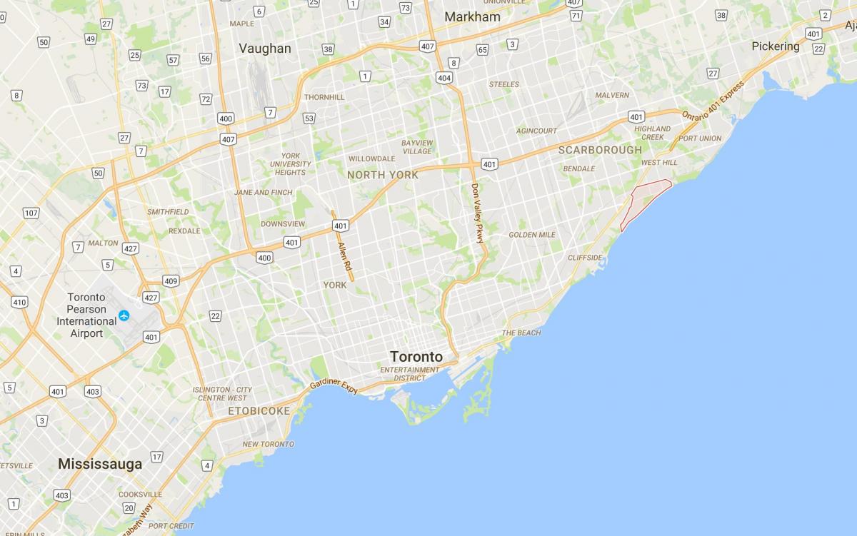 Žemėlapis Guildwood rajono Toronto