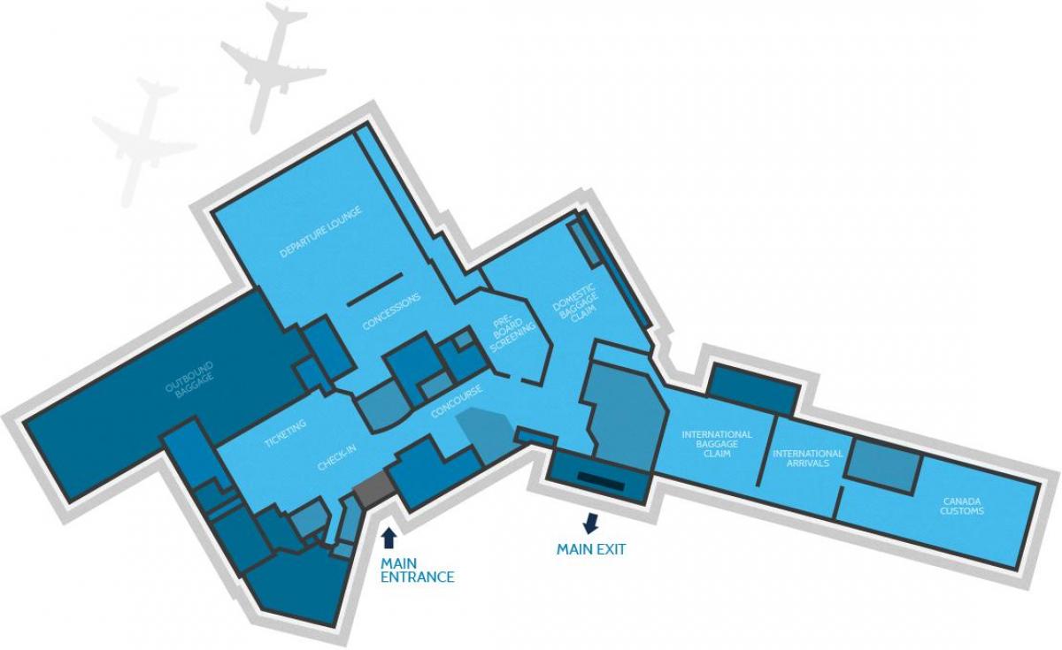 Žemėlapis Hamiltonas oro uosto terminalą