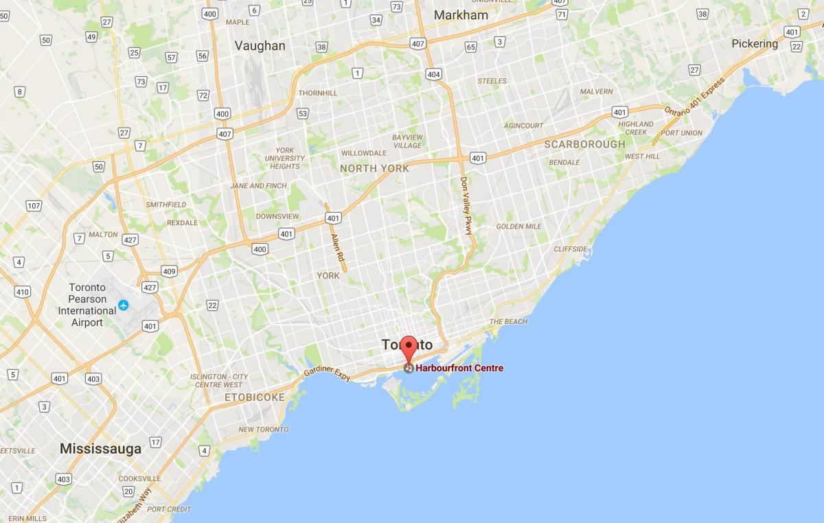 Žemėlapis Harbourfront rajonas Toronto