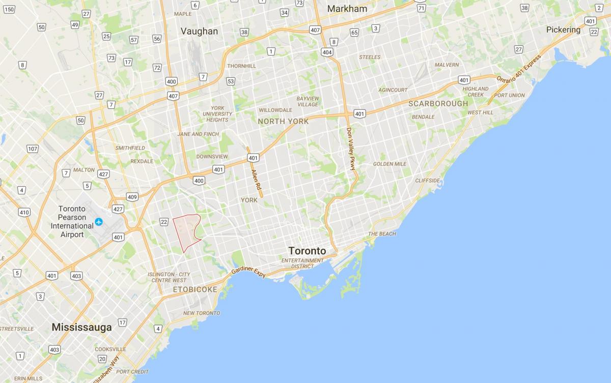 Žemėlapis Humber Valley Village rajone Toronto