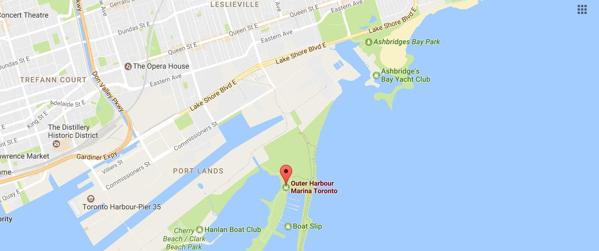 Žemėlapis Išorinis reidas, marina Toronto