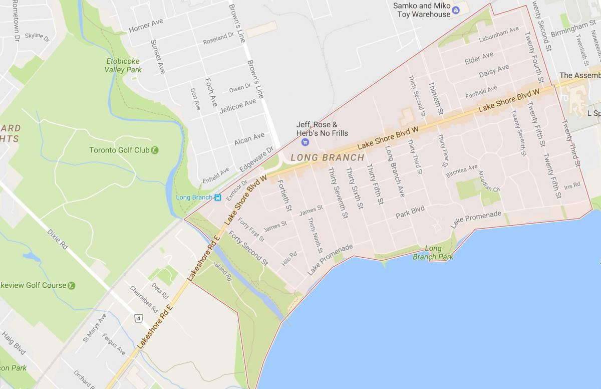 Žemėlapis Ilgai Filialas kaimynystės Toronto
