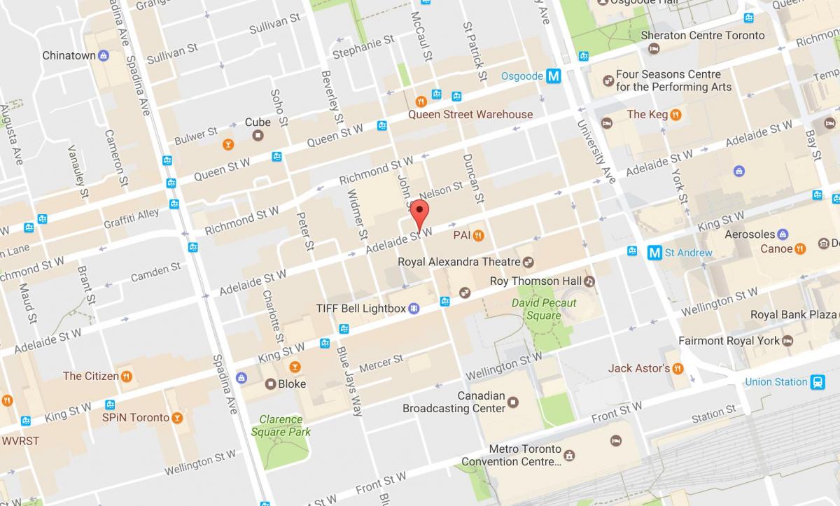 Žemėlapis John street, Toronto