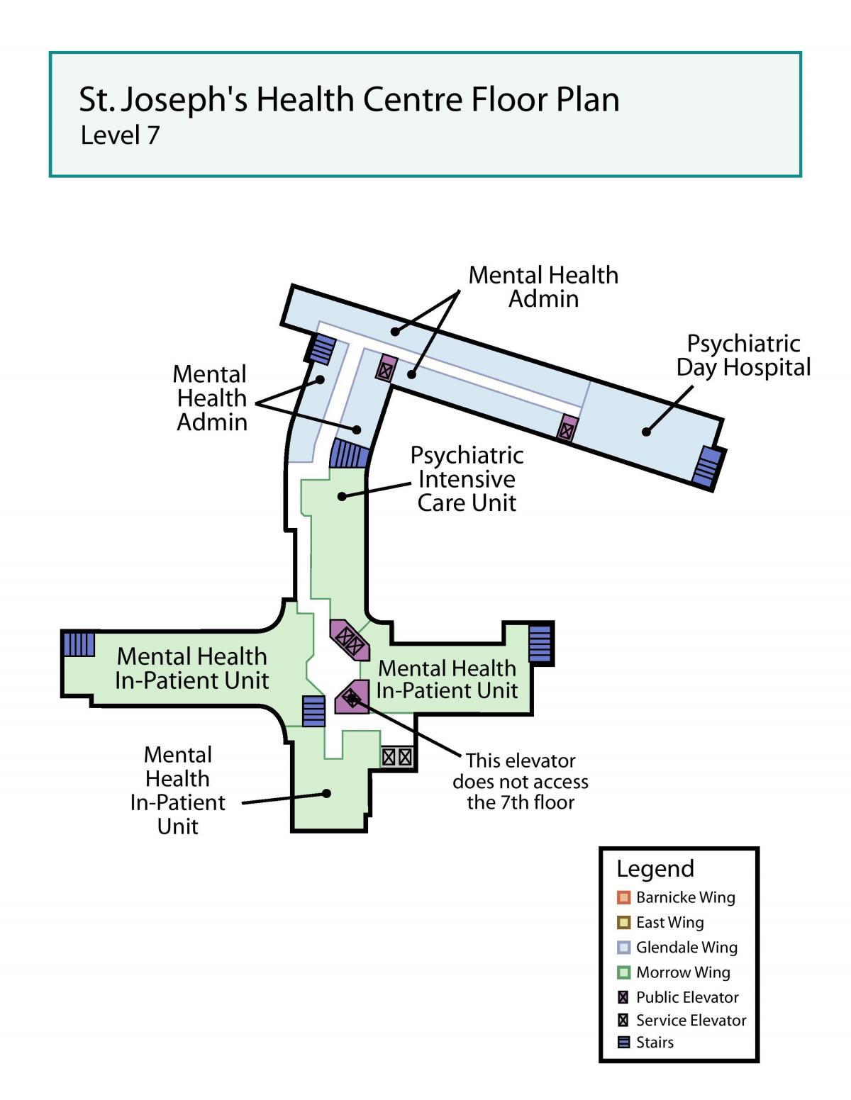 Žemėlapis Juozapo Sveikatos centre Toronto lygis 7