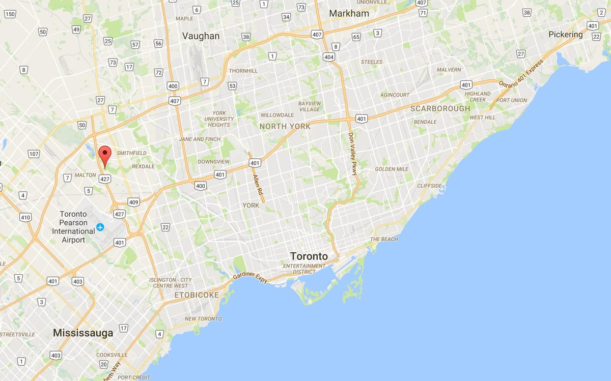 Žemėlapis Kaimynystės rajono Toronto