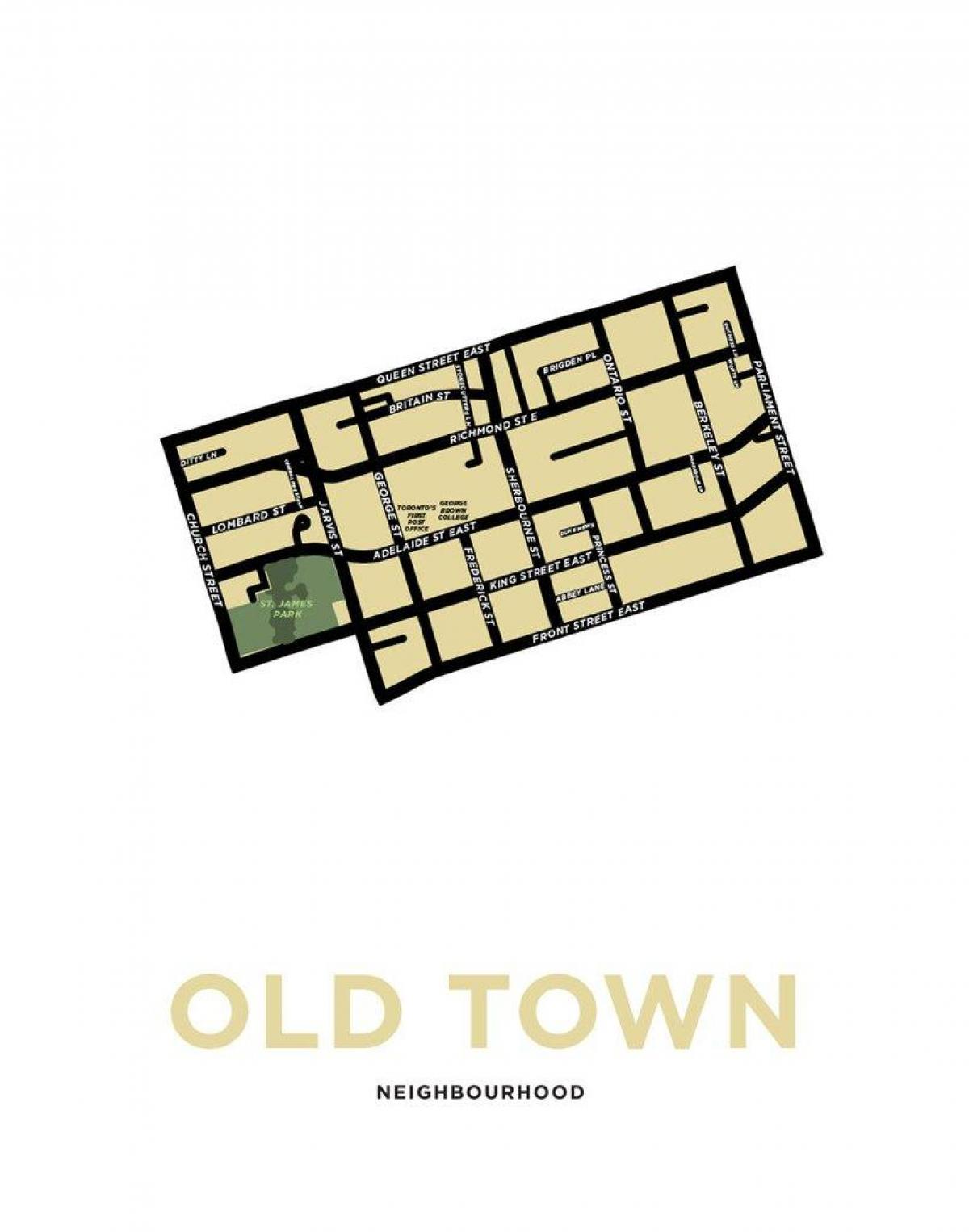 Žemėlapis Kaimynystėje senamiesčio Toronto