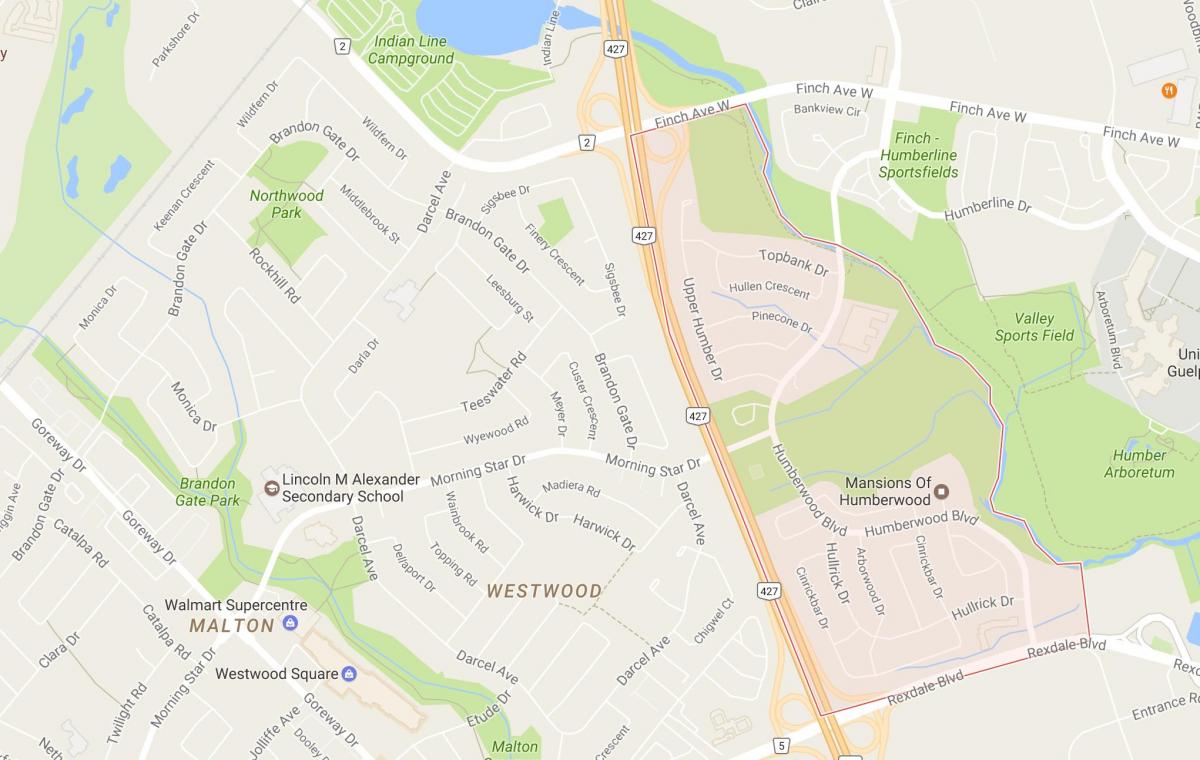 Žemėlapis Kaimynystės kaimynystės Toronto