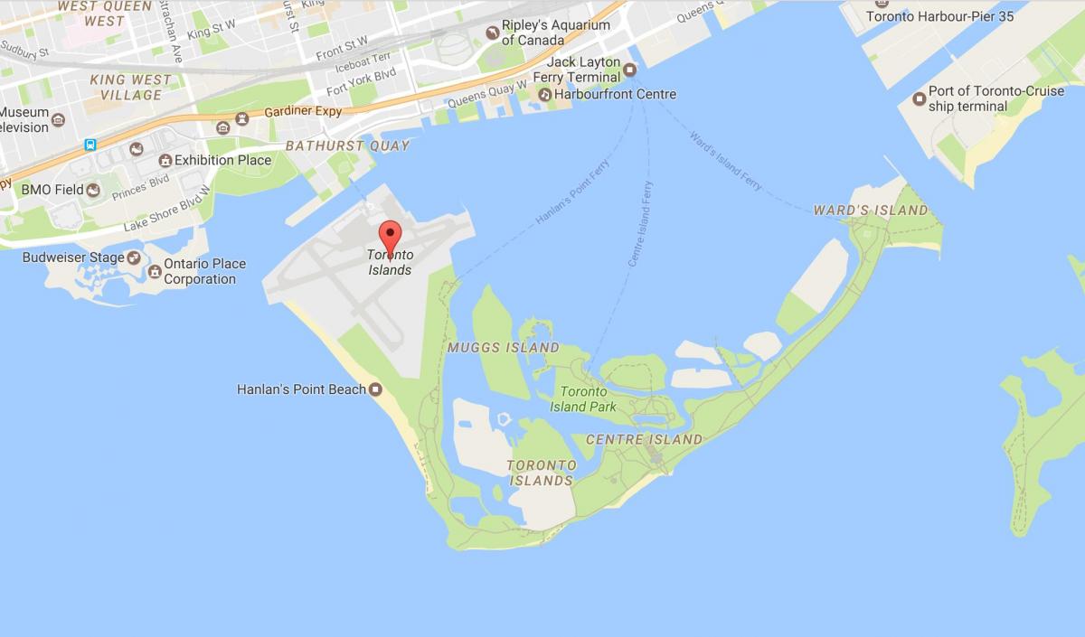 Žemėlapis kaimynystės Toronto Salos kaimynystės Toronto