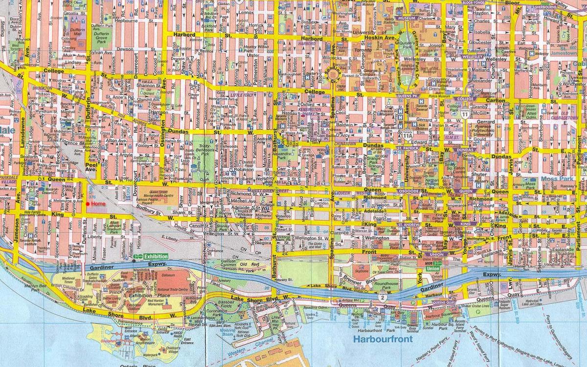 Žemėlapis Toronto City Kanada