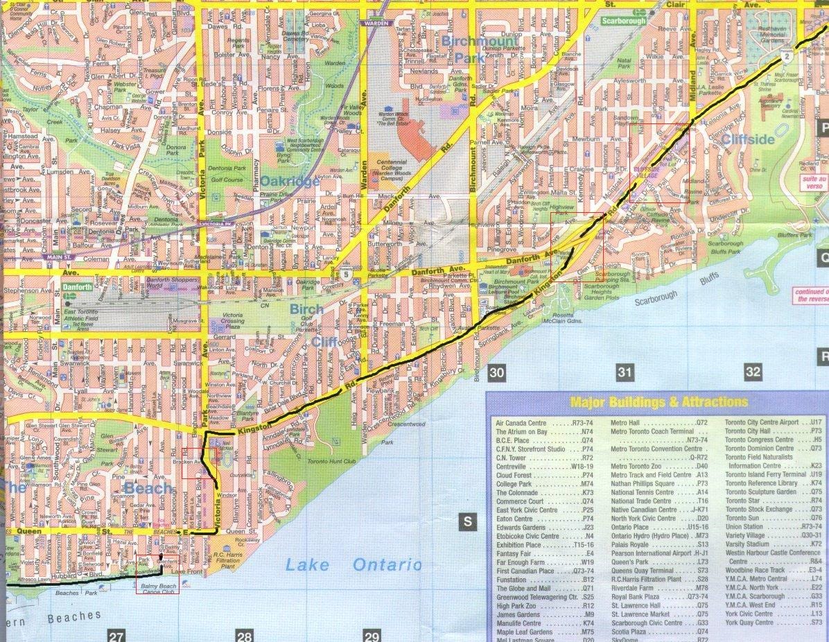 Žemėlapis Kingston kelių Ontarion