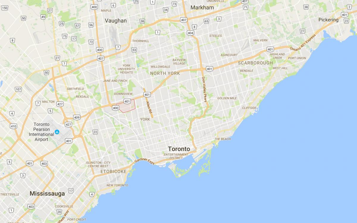 Žemėlapis Klevo Lapų rajono Toronto