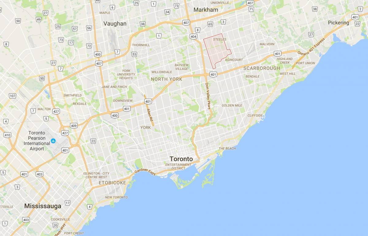 Žemėlapis L'Amoreaux rajono Toronto