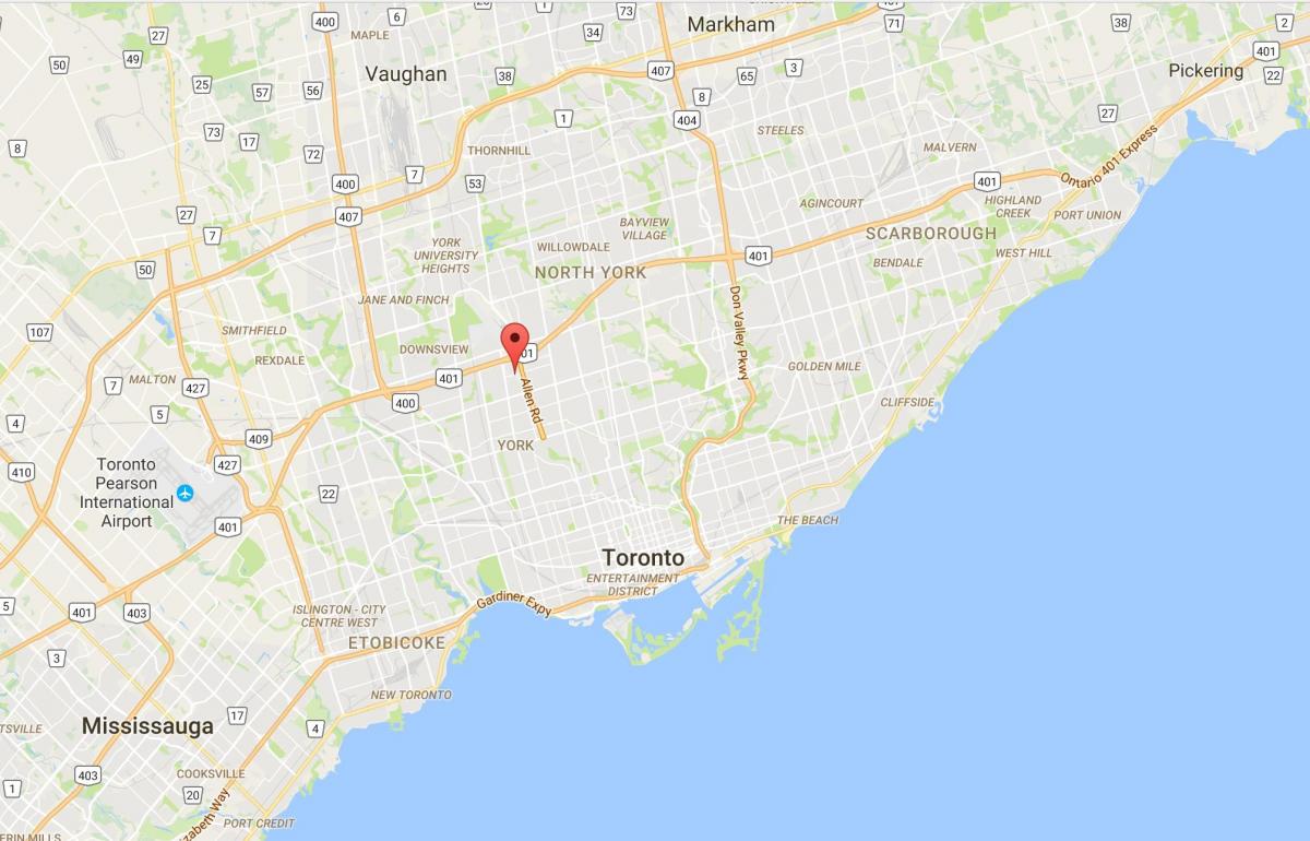 Žemėlapis Lawrence Aukščio rajono Toronto