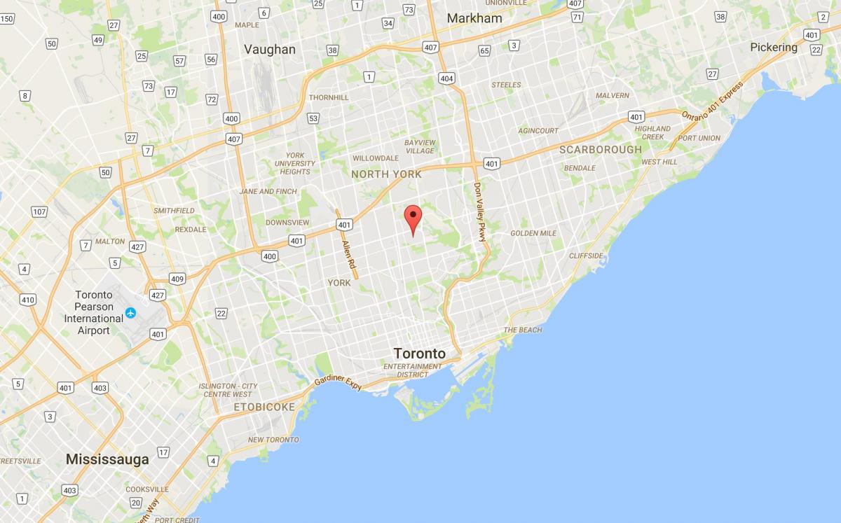 Žemėlapis Lawrence Park rajone Toronto
