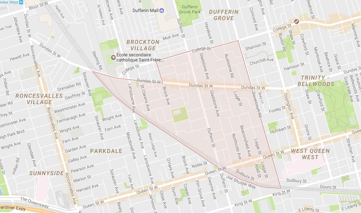 Žemėlapis Mažai Portugalija kaimynystės Toronto