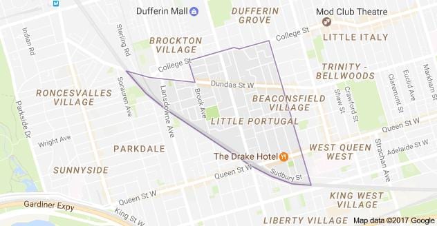 Žemėlapis Mažai Portugalija Toronto